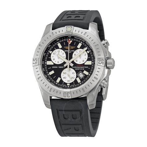 breitling colt mens stainless steel rubber strap watch|Breitling leather strap replacement.